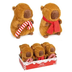6 x Plush Christmas Capybaras 19cm
