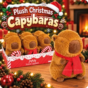 6 x Plush Christmas Capybaras 19cm
