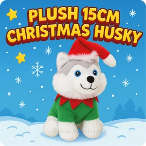 12 x Plush 15cm Christmas Husky