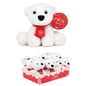 12 x Plush Christmas Polar Bears 15cm