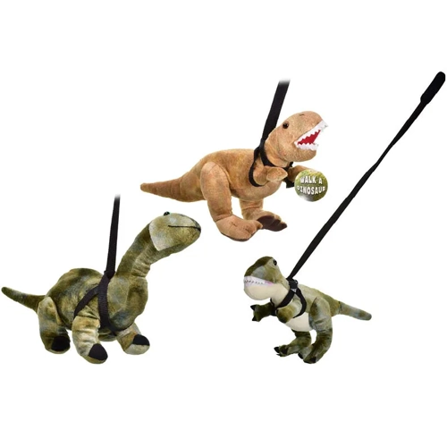 6 x Plush Dinosaurs On Lead