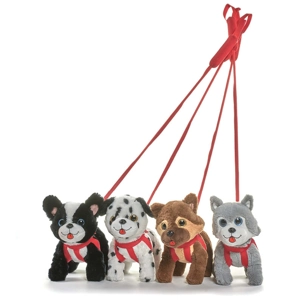 5 x Plush Dogs On Lead