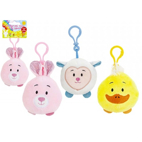 12 x Plush Easter Clip Ons With Sound
