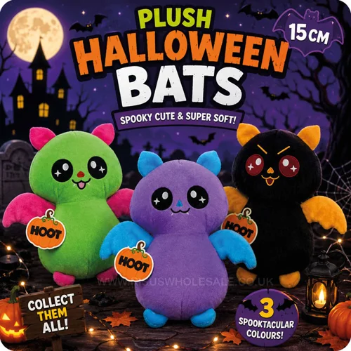 12 x Plush Halloween Bats 15cm
