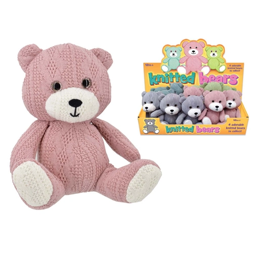 12 x Plush Knitted Teddy Bears 14cm