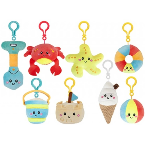 12 x Plush Softlings Beachies Key Clips