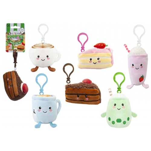 12 x Plush Softlings Cafe Food Key Clips
