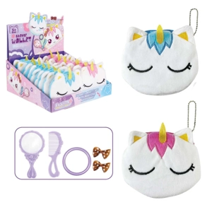 16 x Plush Unicorn Purses With Beauty Accessories
