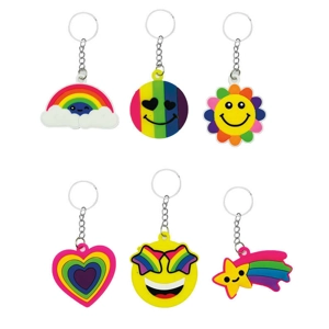 12 x Rainbow Keyrings