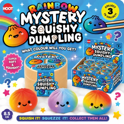 12 x  Squishy Rainbow Mystery Dumplings 8.5cm