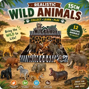 24 x Realistic Toy Wild Animals 15cm