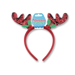 12 x Red Sequin Reindeer Antlers