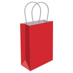 12 x Red Paper Party Bag W/Handles