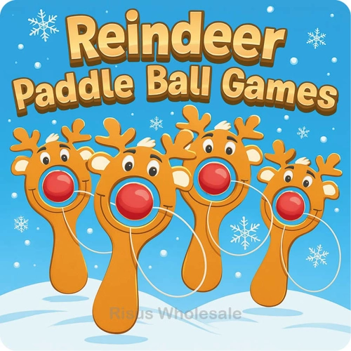 48 x Rudolph Reindeer Paddle Ball Games