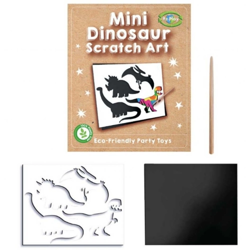 120 x Eco Dinosaur Mini Scratch Art