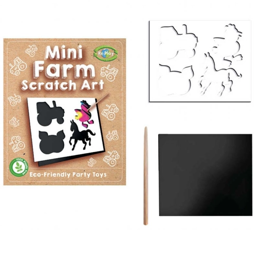 120 x Eco Farm Mini Scratch Art