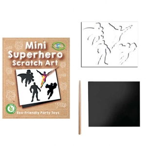 120 x Eco Superhero Mini Scratch Art