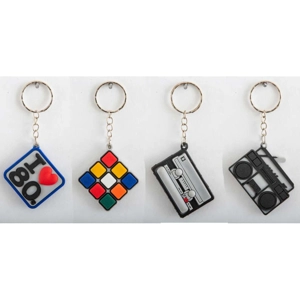 72 x Retro 80's Keyrings