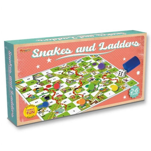 6 x Retro Snakes & Ladders Board Games