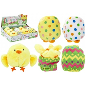 12 x Reversible Plush Easter Chicks 12cm