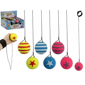 24 x Rubber Bungee Balls With Wrist Strap