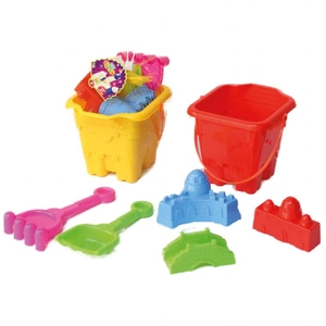 6 x Sand Castle Beach Bucket Sets