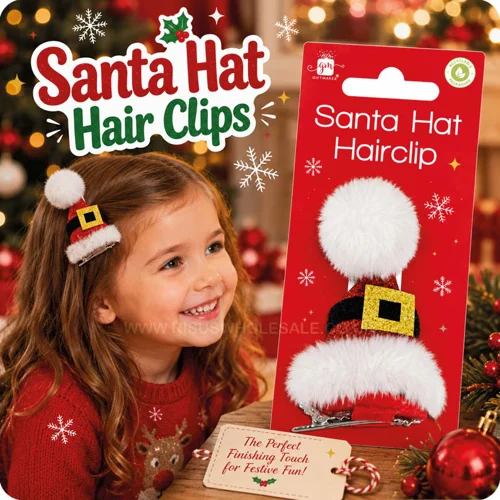 24 x Santa Hat hair Clips