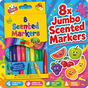 12 x Scented Thick Jumbo Markers 8pk