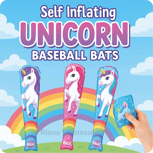 48 x Self Inflating Unicorn Baseball Bats 48cm