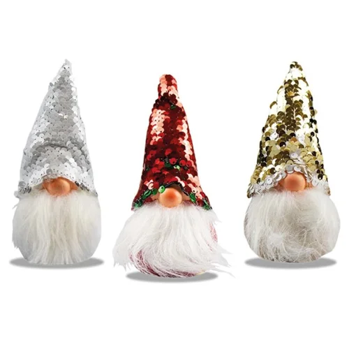 24 x Sequin Hat Christmas Gonks 16.5cm