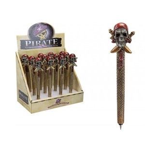 12 x Sculpted Skull & Crossbones Resin Pens