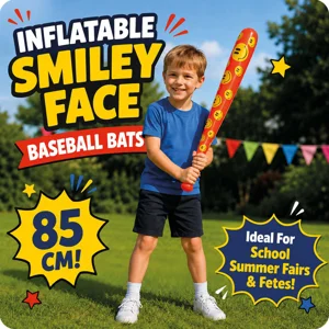 12 x Inflatable Smiley Baseball Bats 106cm