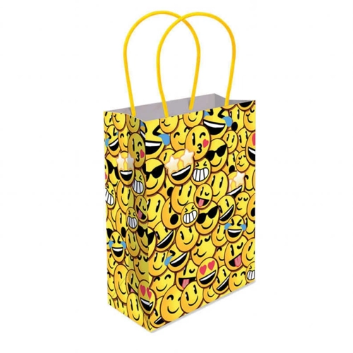 12 x Smiley Face Paper Party Bag W/Handles