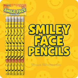 24 x Smiley Face Pencils 6pk