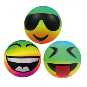 12 x Smiley Neon Rainbow PVC Balls 9
