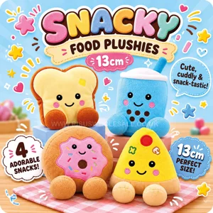 12 x Snacky Food Plushies 13cm