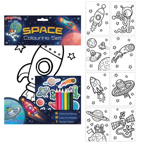 12 x Space Colouring Sets