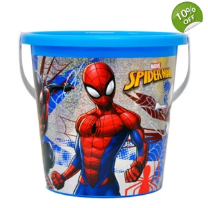 12 x Spiderman Glitter Beach Buckets 17cm