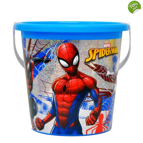 12 x Spiderman Glitter Beach Buckets 17cm
