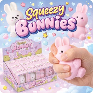 12 x Squeezy Bunny Toys 10cm