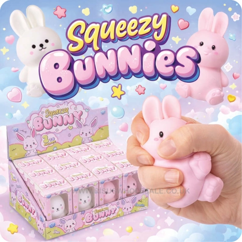 12 x Squeezy Bunny Toys 10cm