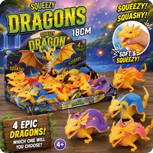 12 x Squeezy Dragons 18cm