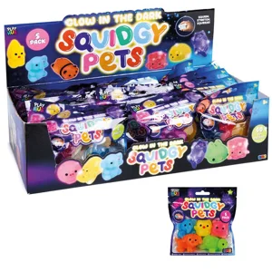 24 x Squidgy Glow in The Dark pets 5pk