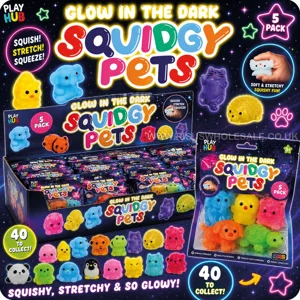 24 x Squidgy Glow in The Dark pets 5pk
