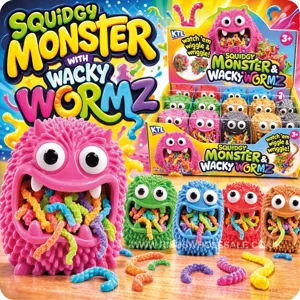 12 x Squishy Monsters With Wacky Wormz