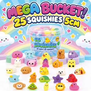 1 x Mega Bucket 25 Squishies 5cm