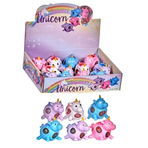 12 x Squishy Unicorn Bead Balls 6.5cm