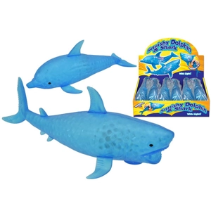 12 x Squishy Light Up Sharks & Dolphins
