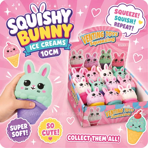12 x Squishy Bunny Ice Creams 10cm