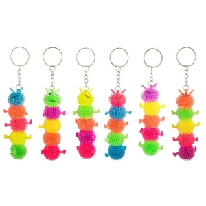 12 x Squishy Caterpillar Keyrings
